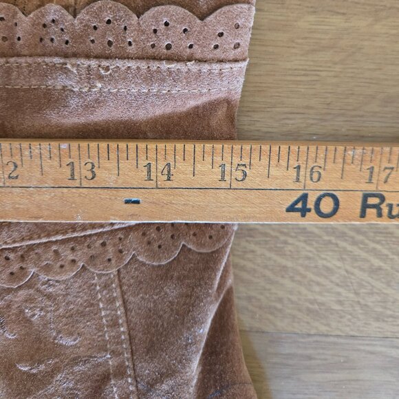 Vintage Vibe Brown Suede Genuine Leather jacket Small Petite - Picture 6 of 10